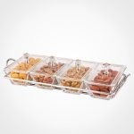 اردورخوری شیشه ای مستطیل استنددار چهارخانه با درب اکرولیک