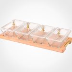 اردور خوری مستطیل دربدار پایه چوبی 4 عددی